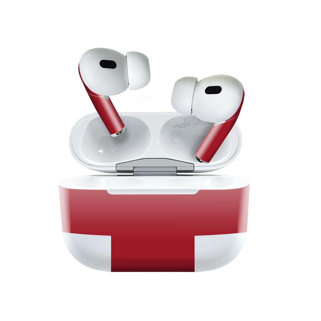 Air Pods Pro2 / Pro1 専用 デザインスキンシール airpods エアポッド apple アップル AirPods Pro 第1世代 airpodsPro 第2世代 対応 イヤホン カバー デコレーション アクセサリー デコシール 012229 赤　単色　シンプル 1