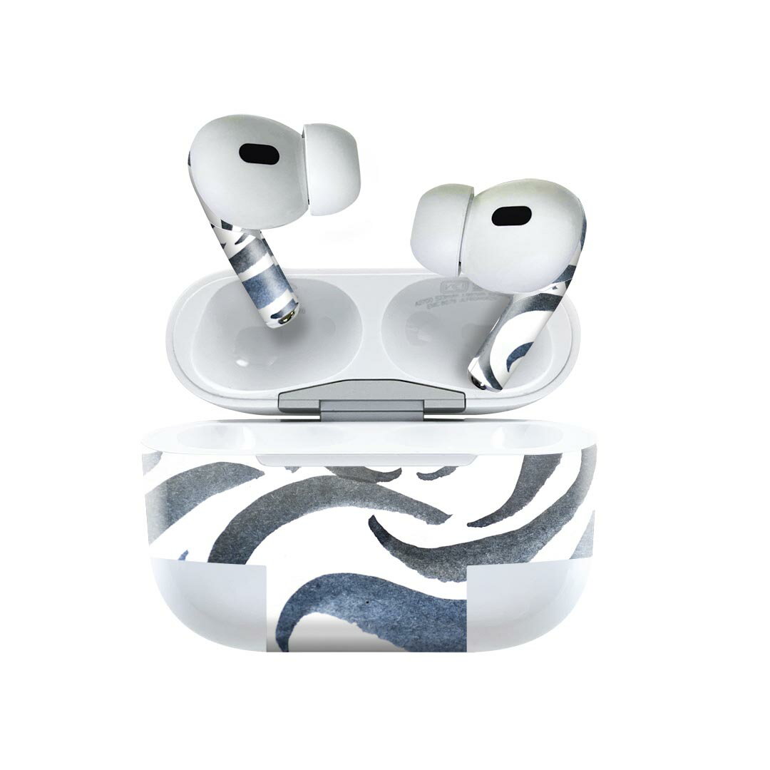 Air Pods Pro2 / Pro1 専用 デザインスキンシール airpods エアポッド apple アップル AirPods Pro 第1世代 airpodsPro 第2世代 対応 イヤホン カバー デコレーション アクセサリー デコシール 012281 シンプル　波　模様