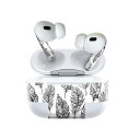 Air Pods Pro2 / Pro1 専用 デザインスキンシール airpods エアポッド apple アップル AirPods Pro 第1世代 airpodsPro 第2世代 対応 イヤホン カバー デコレーション アクセサリー デコシール 012781 葉 植物 モノトーン(2)