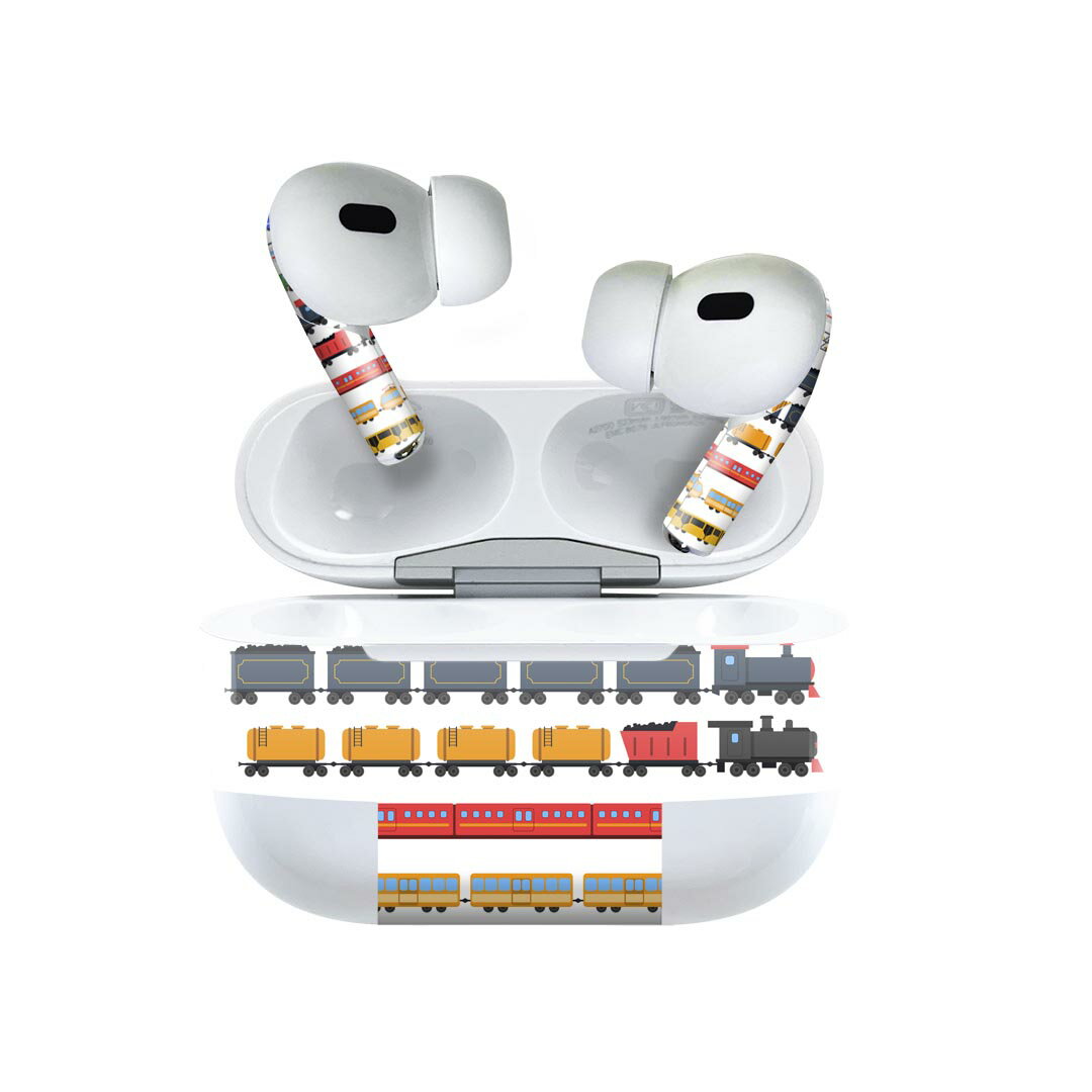 Air Pods Pro2 / Pro1 専用 デザインスキンシール airpods エアポッド apple アップル AirPods Pro 第1世代 airpodsPro 第2世代 対応 イヤホン カバー デコレーション アクセサリー デコシール 013183 乗り物 電車 汽車