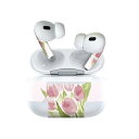 Air Pods Pro2 / Pro1 専用 デザインスキンシール airpods エアポッド apple アップル AirPods Pro 第1世代 airpodsPro 第2世代 対応 イヤホン カバー デコレーション アクセサリー デコシール 013500 花 チューリップ ピンク