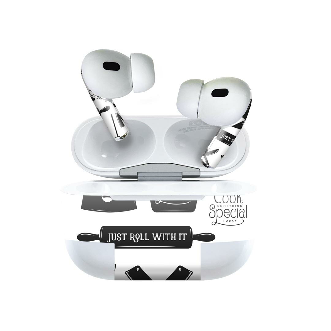 楽天スマコレAir Pods Pro2 / Pro1 専用 デザインスキンシール airpods エアポッド apple アップル AirPods Pro 第1世代 airpodsPro 第2世代 対応 イヤホン カバー デコレーション アクセサリー デコシール 013517 料理　クッキング　キッチン