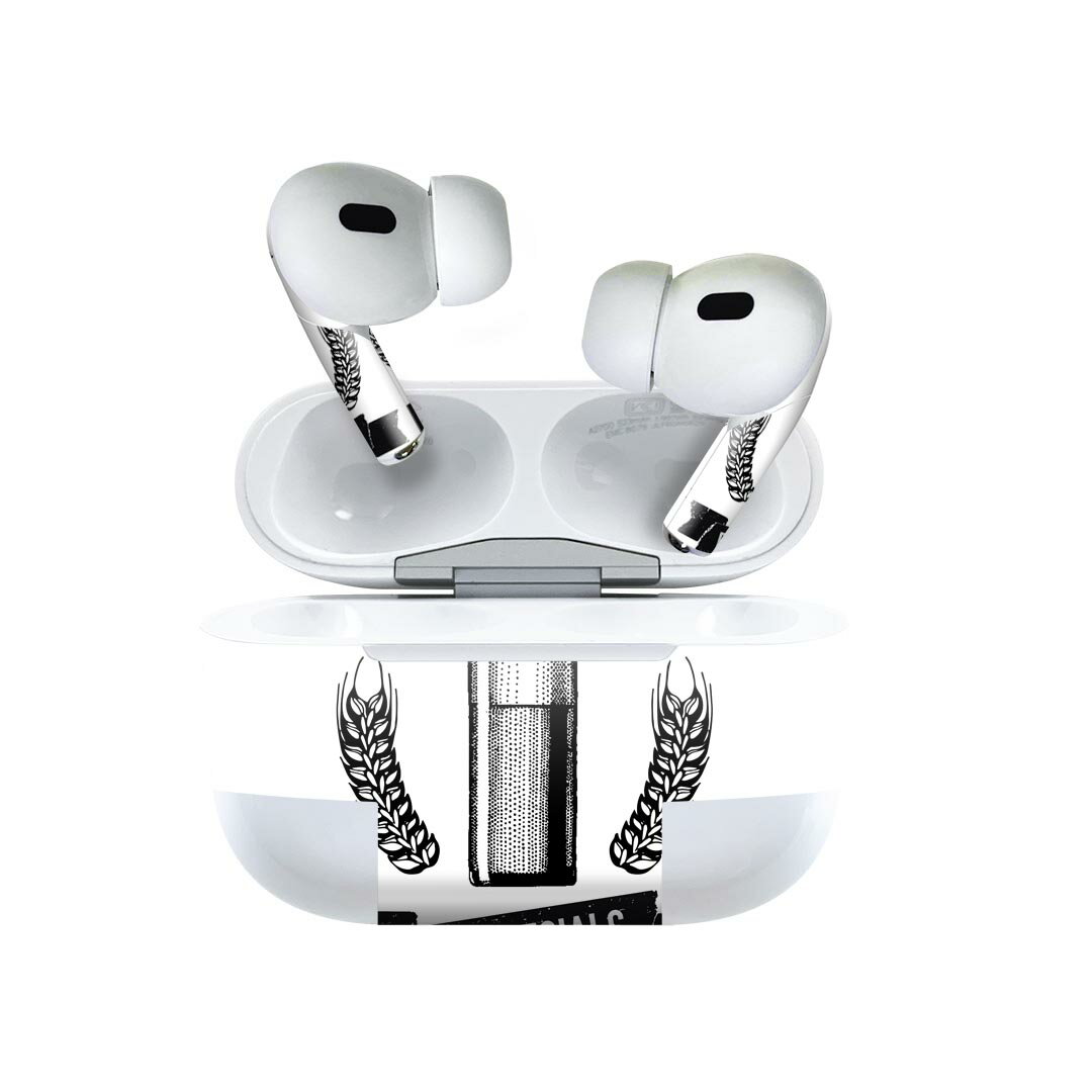 楽天スマコレAir Pods Pro2 / Pro1 専用 デザインスキンシール airpods エアポッド apple アップル AirPods Pro 第1世代 airpodsPro 第2世代 対応 イヤホン カバー デコレーション アクセサリー デコシール 013895 ビール　お酒　ロゴ