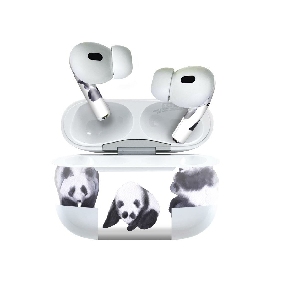 楽天スマコレAir Pods Pro2 / Pro1 専用 デザインスキンシール airpods エアポッド apple アップル AirPods Pro 第1世代 airpodsPro 第2世代 対応 イヤホン カバー デコレーション アクセサリー デコシール 014786 パンダ　動物　かわいい