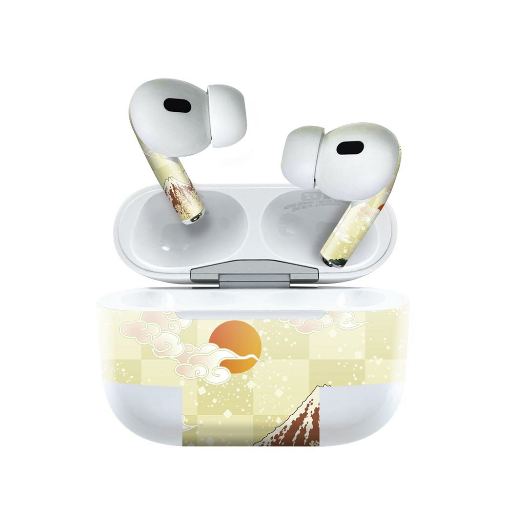 Air Pods Pro2 / Pro1 専用 デザインスキンシール airpods エアポッド apple アップル AirPods Pro 第1世代 airpodsPro 第2世代 対応 イヤホン カバー デコレーション アクセサリー デコシール 015668 日本　富士山
