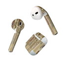 Air Pods 専用 デザインスキンシール airpods エアポッド apple アップル AirPods 第一世代(2016)airpods2 第二世代(2019)対応 イヤホン カバー デコレーション アクセサリー デコシール 000368 木目 レンガ ペイント(2)