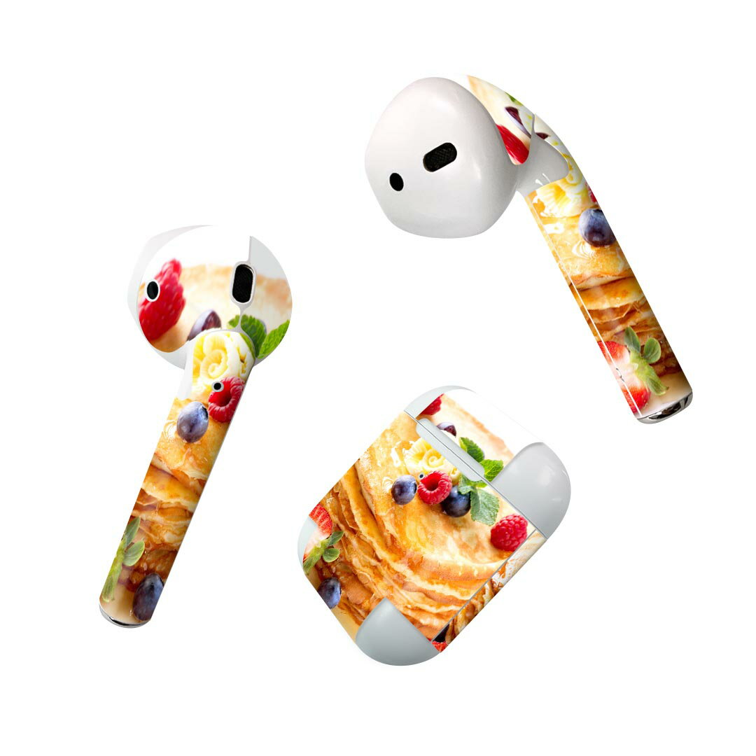 Air Pods 専用 デザインスキンシール airpods エアポッド apple アップル AirPods 第一世代(2016)airpods2 第二世代(2019)対応 イヤホン カバー デコレーション アクセサリー デコシール 001224 スイーツ フルーツ