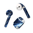 Air Pods 専用 デザインスキンシール airpods エアポッド apple アップル AirPods 第一世代(2016)airpods2 第二世代(2019)対応 イヤホン カバー デコレーション アクセサリー デコシール 002275 蛍光 青(2)