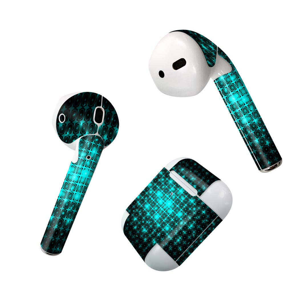 Air Pods 専用 デザインスキンシール airpods エアポッド apple アップル AirPods 第一世代（2016）airpods2 第二世代（2019）対応 イヤホン カバー デコレーション アクセサリー デコシール 002594 シンプル　模様　青