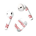 Air Pods 専用 デザインスキンシール airpods エアポッド apple アップル AirPods 第一世代(2016)airpods2 第二世代(2019)対応 イヤホン カバー デコレーション アクセサリー デコシール 020693 マスクデザイン バレンタイン ハート