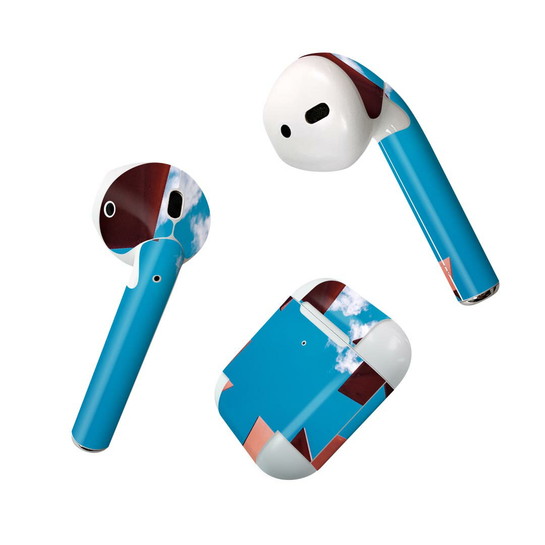 Air Pods 専用 デザインスキンシール airpods エアポッド apple アップル AirPods 第一世代（2016）airpods2 第二世代（2019）対応 イヤホン カバー デコレーション アクセサリー デコシール 022959 空　ビル　風景
