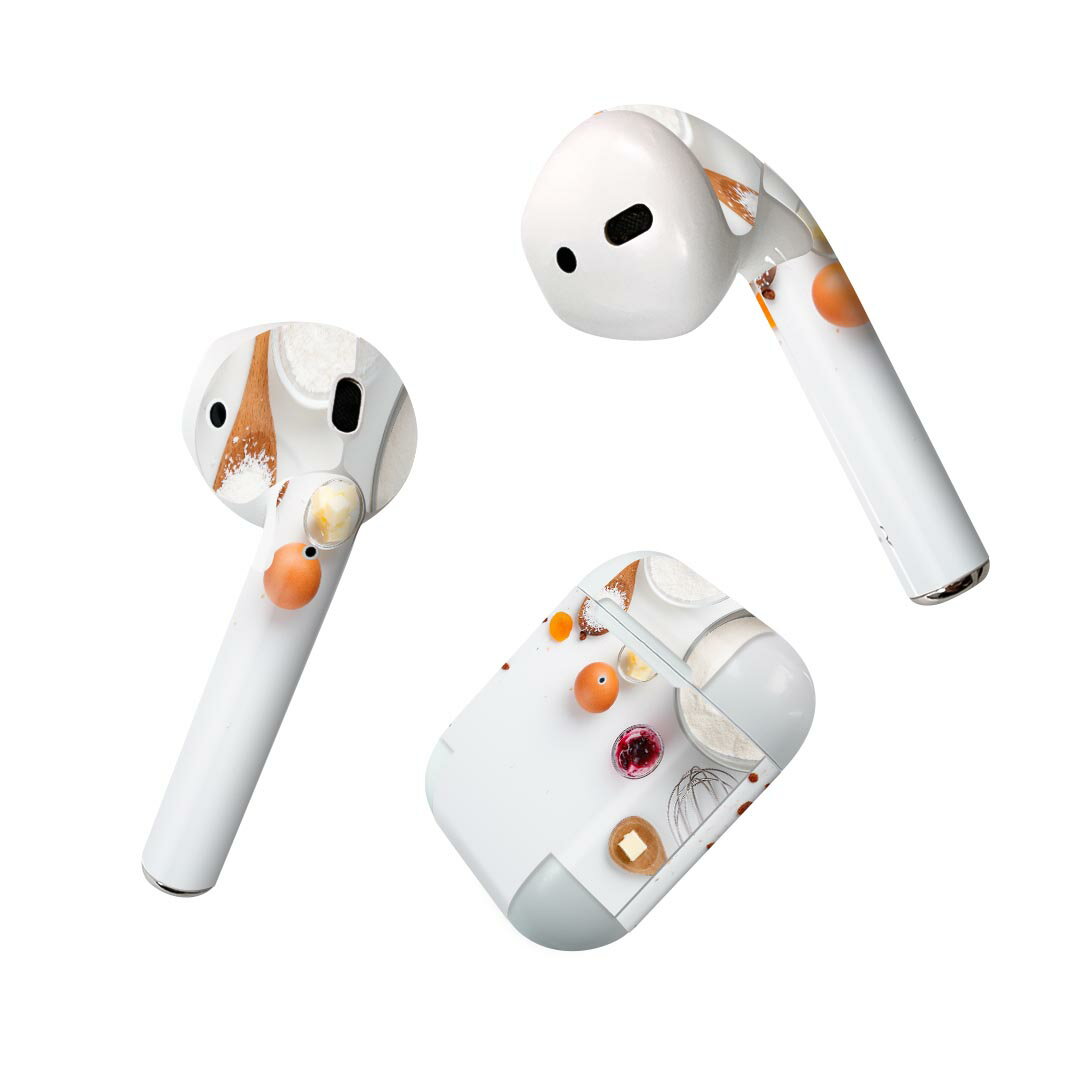 楽天スマコレAir Pods 専用 デザインスキンシール airpods エアポッド apple アップル AirPods 第一世代（2016）airpods2 第二世代（2019）対応 イヤホン カバー デコレーション アクセサリー デコシール 023163 食べ物　写真　お菓子