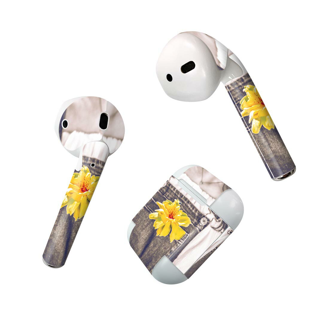Air Pods 専用 デザインスキンシール airpods エアポッド apple アップル AirPods 第一世代(2016)airpods2 第二世代(2019)対応 イヤホン カバー デコレーション アクセサリー デコシール 023299 花 フラワー 人物