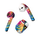 Air Pods 専用 デザインスキンシール airpods エアポッド apple アップル AirPods 第一世代(2016)airpods2 第二世代(2019)対応 イヤホン カバー デコレーション アクセサリー デコシール 023311 花 フラワー 薔薇 レインボー