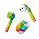 Air Pods 専用 デザインスキンシール airpods エアポッド apple アップル AirPods 第一世代(2016)airpods2 第二世代(2019)対応 イヤホン カバー デコレーション アクセサリー デコシール 023431 ハート レインボー 水彩