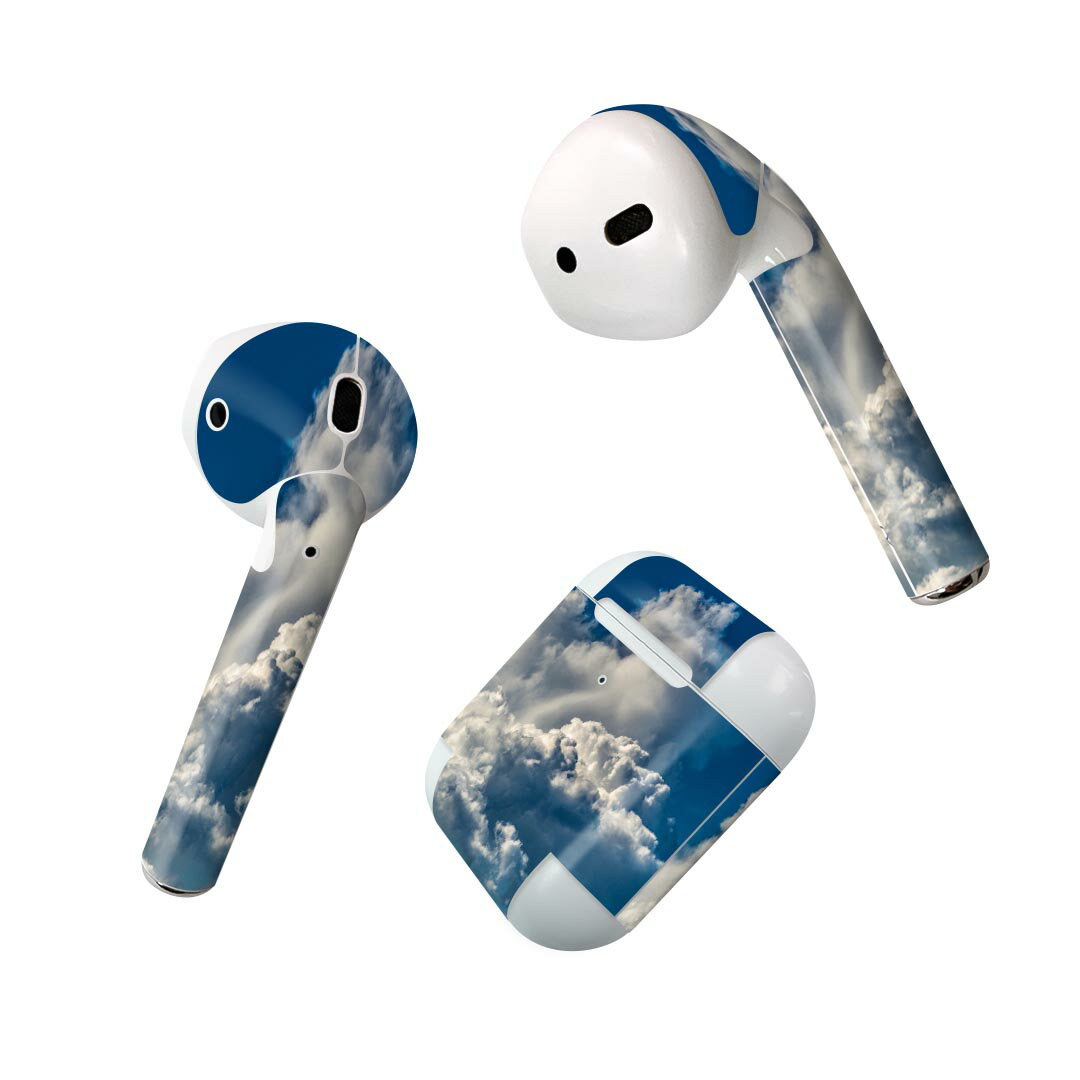 Air Pods 専用 デザインスキンシール airpods エアポッド apple アップル AirPods 第一世代（2016）airpods2 第二世代（2019）対応 イヤホン カバー デコレーション アクセサリー デコシール 023800 空　雲　写真