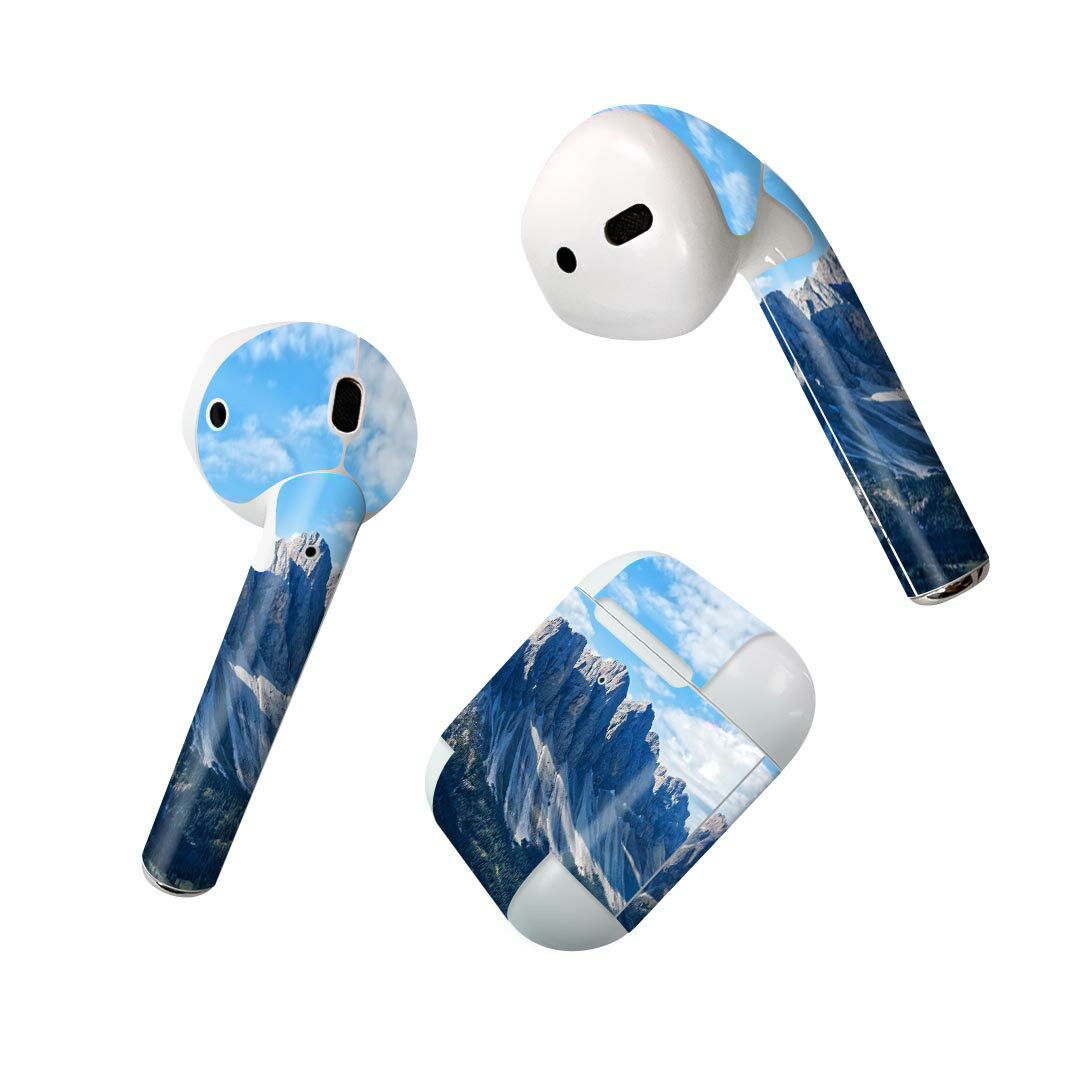 Air Pods 専用 デザインスキンシール airpods エアポッド apple アップル AirPods 第一世代(2016)airpods2 第二世代(2019)対応 イヤホン カバー デコレーション アクセサリー デコシール 023935 山 景色 写真