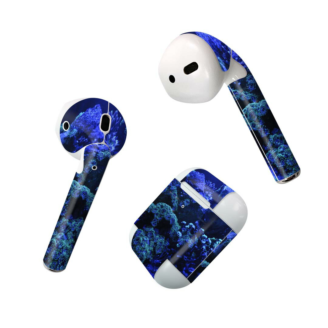 Air Pods 専用 デザインスキンシール airpods エアポッド apple アップル AirPods 第一世代（2016）airpods2 第二世代（2019）対応 イヤホン カバー デコレーション アクセサリー デコシール 025632 海　水中　自然