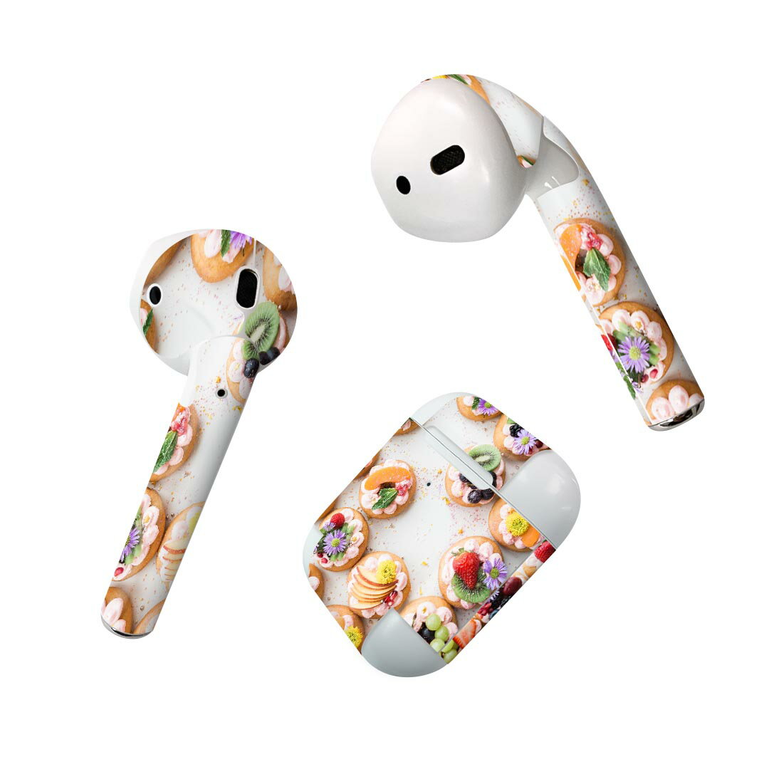 楽天スマコレAir Pods 専用 デザインスキンシール airpods エアポッド apple アップル AirPods 第一世代（2016）airpods2 第二世代（2019）対応 イヤホン カバー デコレーション アクセサリー デコシール 025842 スイーツ　デザート　ケーキ