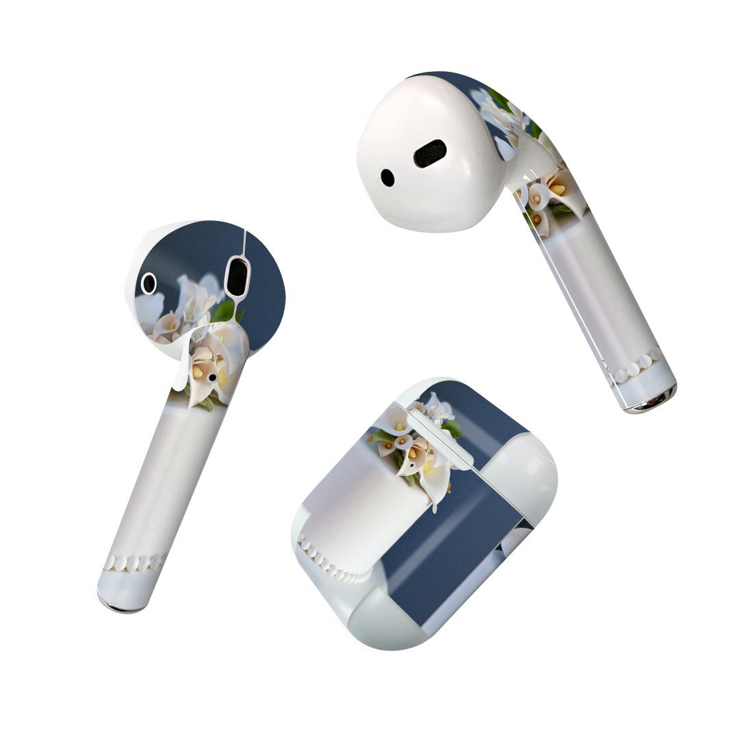 楽天スマコレAir Pods 専用 デザインスキンシール airpods エアポッド apple アップル AirPods 第一世代（2016）airpods2 第二世代（2019）対応 イヤホン カバー デコレーション アクセサリー デコシール 025975 スイーツ　ウェディングケーキ　デコレーション