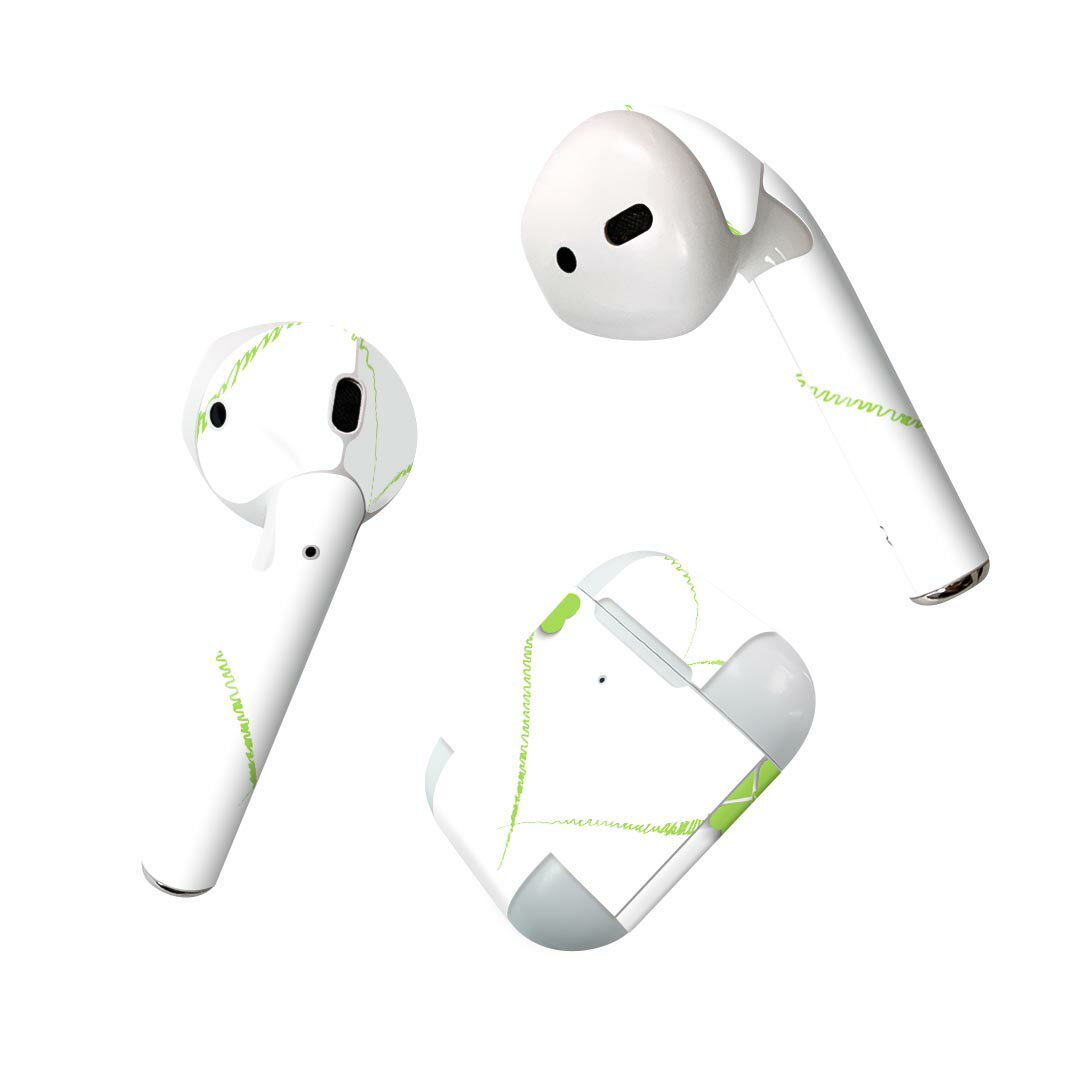 Air Pods 専用 デザインスキンシール airpods エアポッド apple アップル AirPods 第一世代（2016）airpods2 第二世代（2019）対応 イヤホン カバー デコレーション アクセサリー デコシール 005483 クローバー　ハート