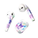 Air Pods 専用 デザインスキンシール airpods エアポッド apple アップル AirPods 第一世代(2016)airpods2 第二世代(2019)対応 イヤホン カバー デコレーション アクセサリー デコシール 008073 カラフル レインボー 蝶