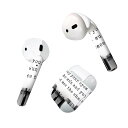 Air Pods 専用 デザインスキンシール airpods エアポッド apple アップル AirPods 第一世代(2016)airpods2 第二世代(2019)対応 イヤホン カバー デコレーション アクセサリー デコシール 009528 英語 文字 白 黒