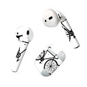 Air Pods 専用 デザインスキンシール airpods エアポッド apple アップル AirPods 第一世代(2016)airpods2 第二世代(2019)対応 イヤホン カバー デコレーション アクセサリー デコシール 009765 乗り物 自転車 モノクロ