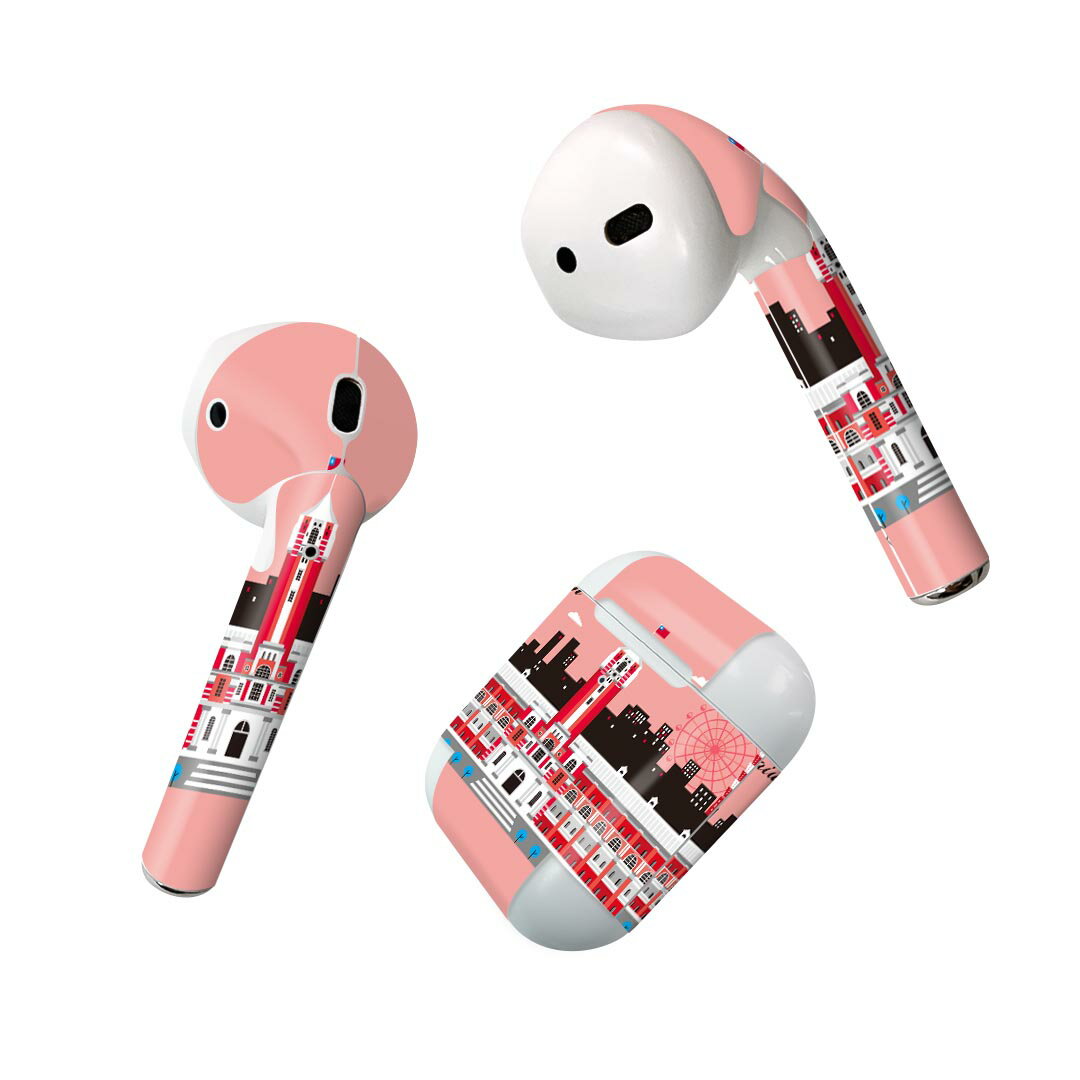 Air Pods 専用 デザインスキンシール airpods エアポッド apple アップル AirPods 第一世代（2016）airpods2 第二世代（2019）対応 イヤホン カバー デコレーション アクセサリー デコシール 015662 台湾　海外　旅行
