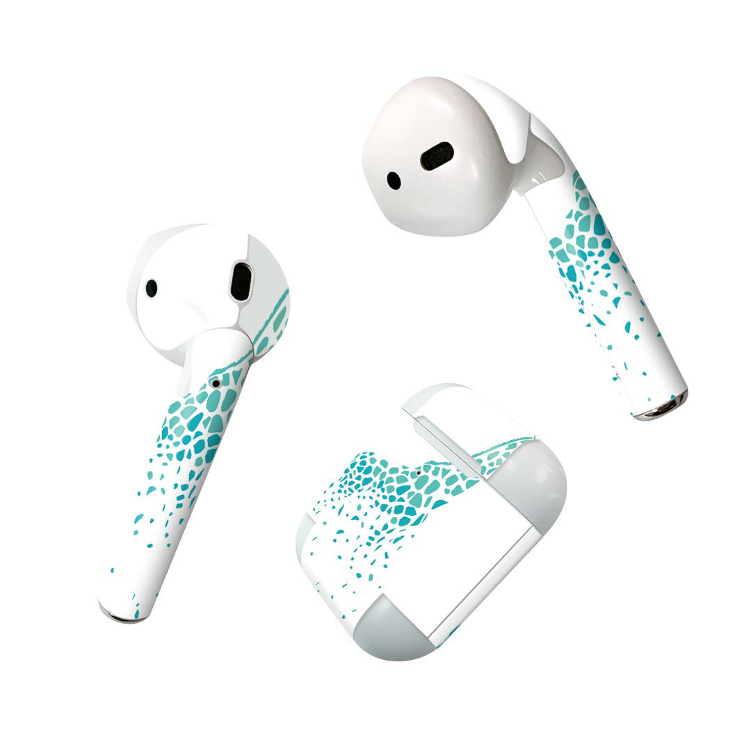 Air Pods 専用 デザインスキンシール airpods エアポッド apple アップル AirPods 第一世代（2016）airpods2 第二世代（2019）対応 イヤホン カバー デコレーション アクセサリー デコシール 017524 アニマル　 キリン　だまし絵　麒麟