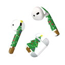 Air Pods 専用 デザインスキンシール airpods エアポッド apple アップル AirPods 第一世代(2016)airpods2 第二世代(2019)対応 イヤホン カバー デコレーション アクセサリー デコシール 017666 クリスマス ツリー クリスマス カラフル