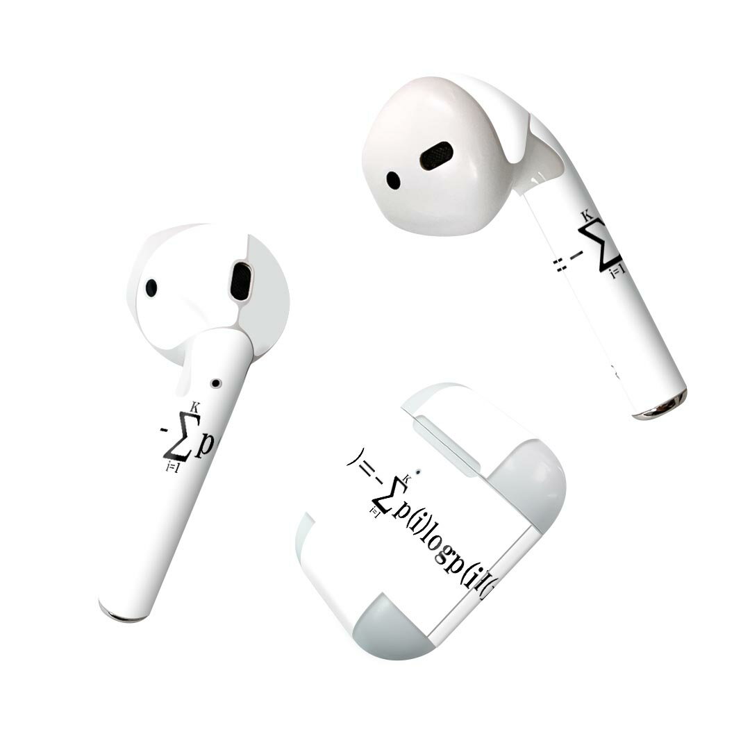 Air Pods 専用 デザインスキンシール airpods エアポッド apple アップル AirPods 第一世代（2016）airpods2 第二世代（2019）対応 イヤホン カバー デコレーション アクセサリー デコシール 017711 方程式 情報理論　方程式