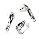 Air Pods 専用 デザインスキンシール airpods エアポッド apple アップル AirPods 第一世代(2016)airpods2 第二世代(2019)対応 イヤホン カバー デコレーション アクセサリー デコシール 017774 女の子 白黒 自転車 女の子 白黒 自転車