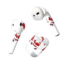 Air Pods 専用 デザインスキンシール airpods エアポッド apple アップル AirPods 第一世代(2016)airpods2 第二世代(2019)対応 イヤホン カバー デコレーション アクセサリー デコシール 017777 クリスマス サンタさん クリスマス かわいい