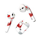Air Pods 専用 デザインスキンシール airpods エアポッド apple アップル AirPods 第一世代(2016)airpods2 第二世代(2019)対応 イヤホン カバー デコレーション アクセサリー デコシール 017778 クリスマス サンタ 雪の結晶 クリスマス