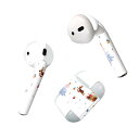 Air Pods 専用 デザインスキンシール airpods エアポッド apple アップル AirPods 第一世代(2016)airpods2 第二世代(2019)対応 イヤホン カバー デコレーション アクセサリー デコシール 017832 クリスマス トナカイ サンタ 雪