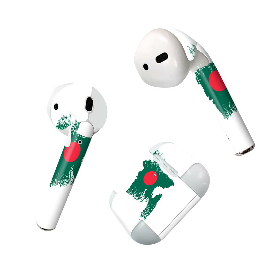 Air Pods 専用 デザインスキンシール airpods エアポッド apple アップル AirPods 第一世代（2016）airpods2 第二世代（2019）対応 イヤホン カバー デコレーション アクセサリー デコシール 018770 国旗 bangladesh バングラデシュ