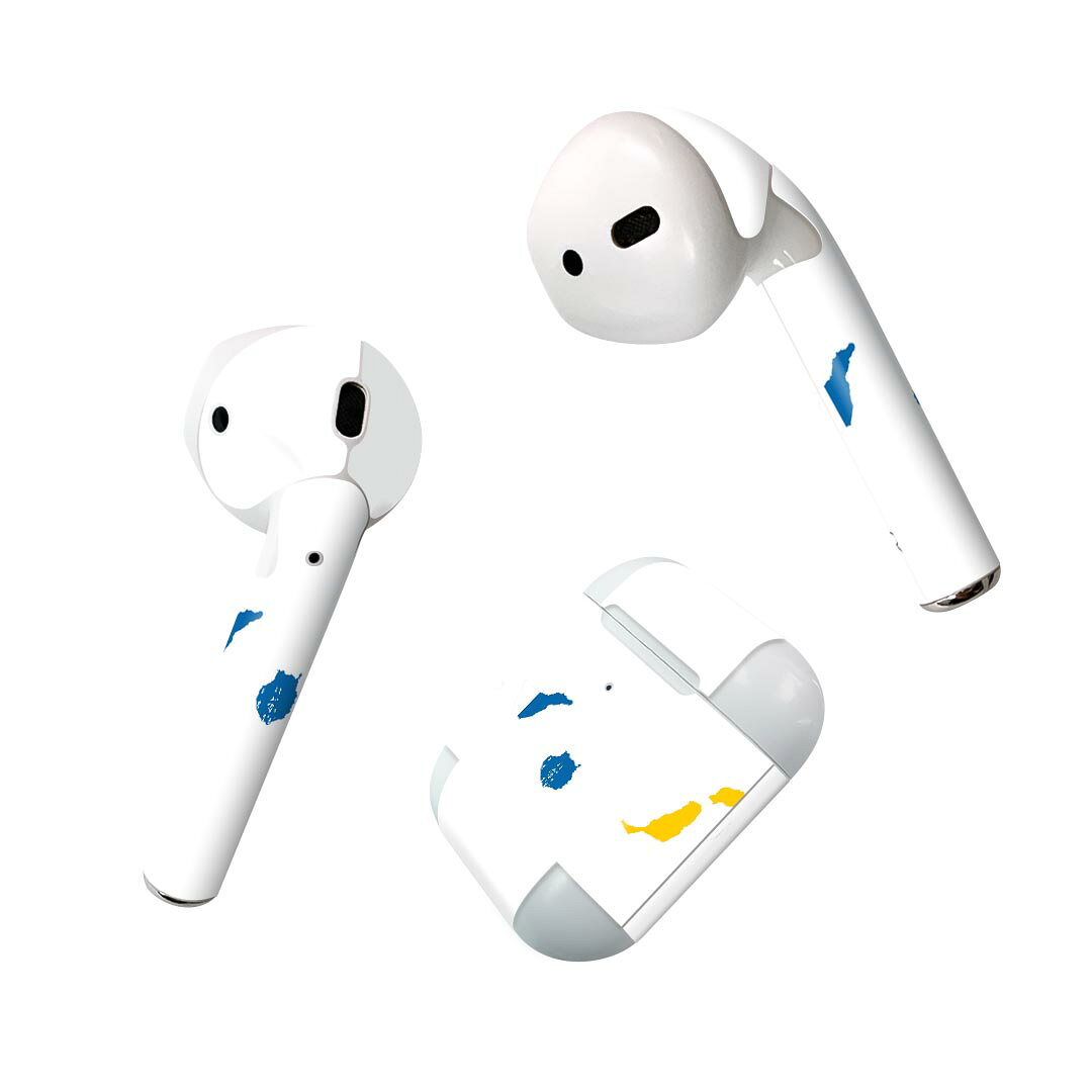 Air Pods 専用 デザインスキンシール airpods エアポッド apple アップル AirPods 第一世代（2016）airpods2 第二世代（2019）対応 イヤホン カバー デコレーション アクセサリー デコシール 018791 国旗 canary_island カナリア諸島