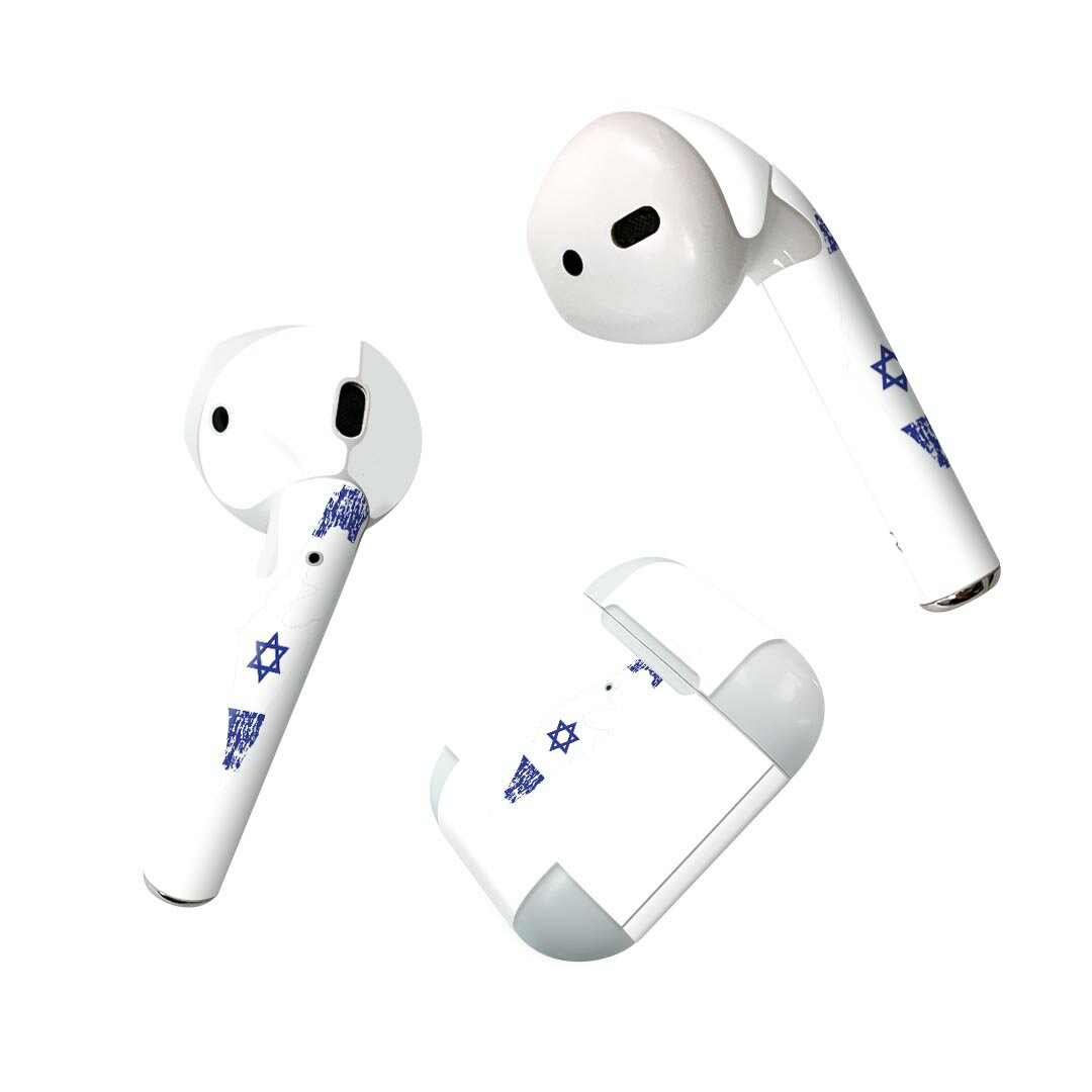 Air Pods 専用 デザインスキンシール airpods エアポッド apple アップル AirPods 第一世代（2016）airpods2 第二世代（2019）対応 イヤホン カバー デコレーション アクセサリー デコシール 018856 国旗 israel イスラエル