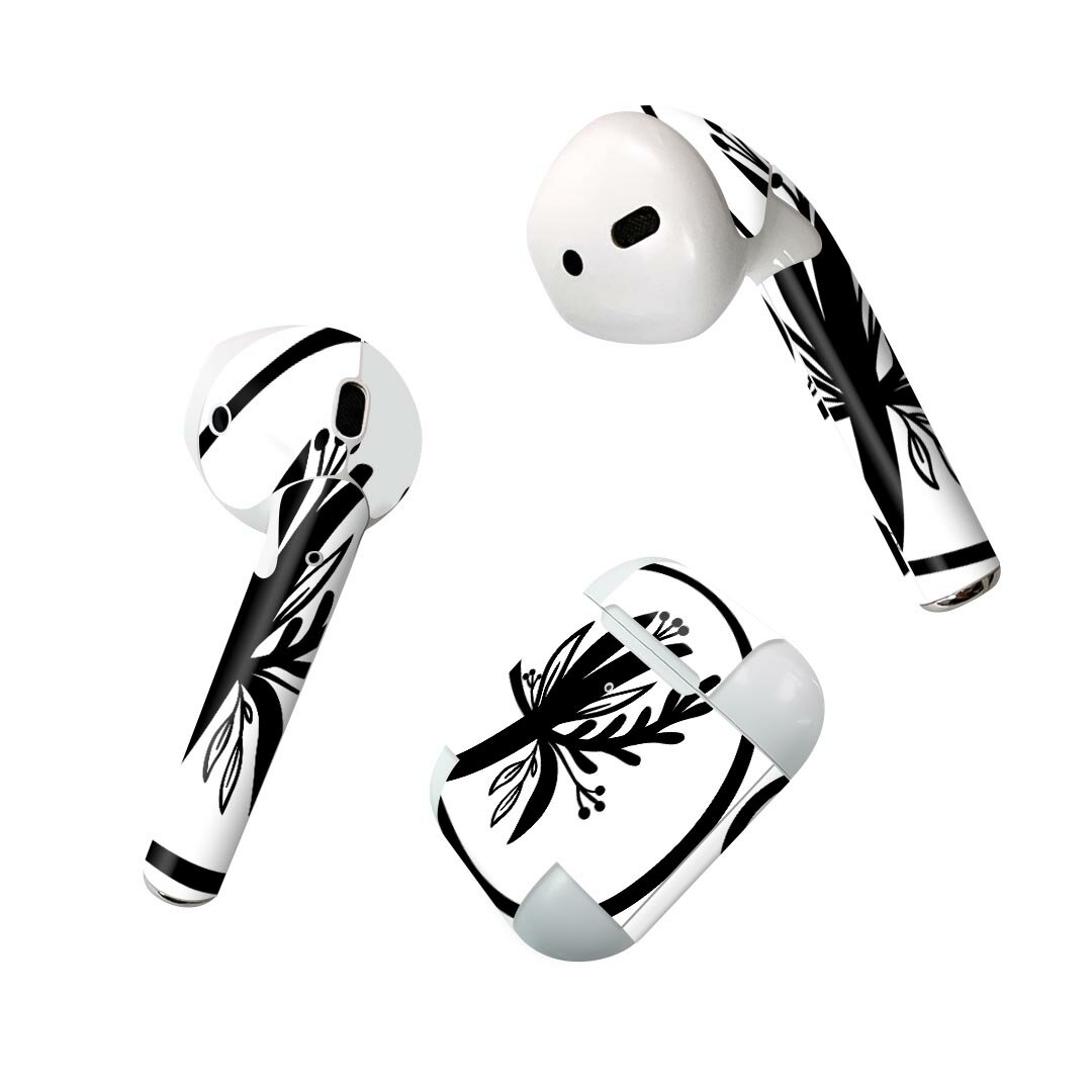 Air Pods 専用 デザインスキンシール airpods エアポッド apple アップル AirPods 第一世代（2016）airpods2 第二世代（2019）対応 イヤホン カバー デコレーション アクセサリー デコシール 019220 フォント 文字 d アルファベット