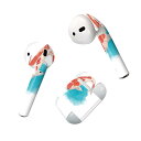 Air Pods 専用 デザインスキンシール airpods エアポッド apple アップル AirPods 第一世代(2016)airpods2 第二世代(2019)対応 イヤホン カバー デコレーション アクセサリー デコシール 019754 デザイン 金魚 Goldfish 魚(2)