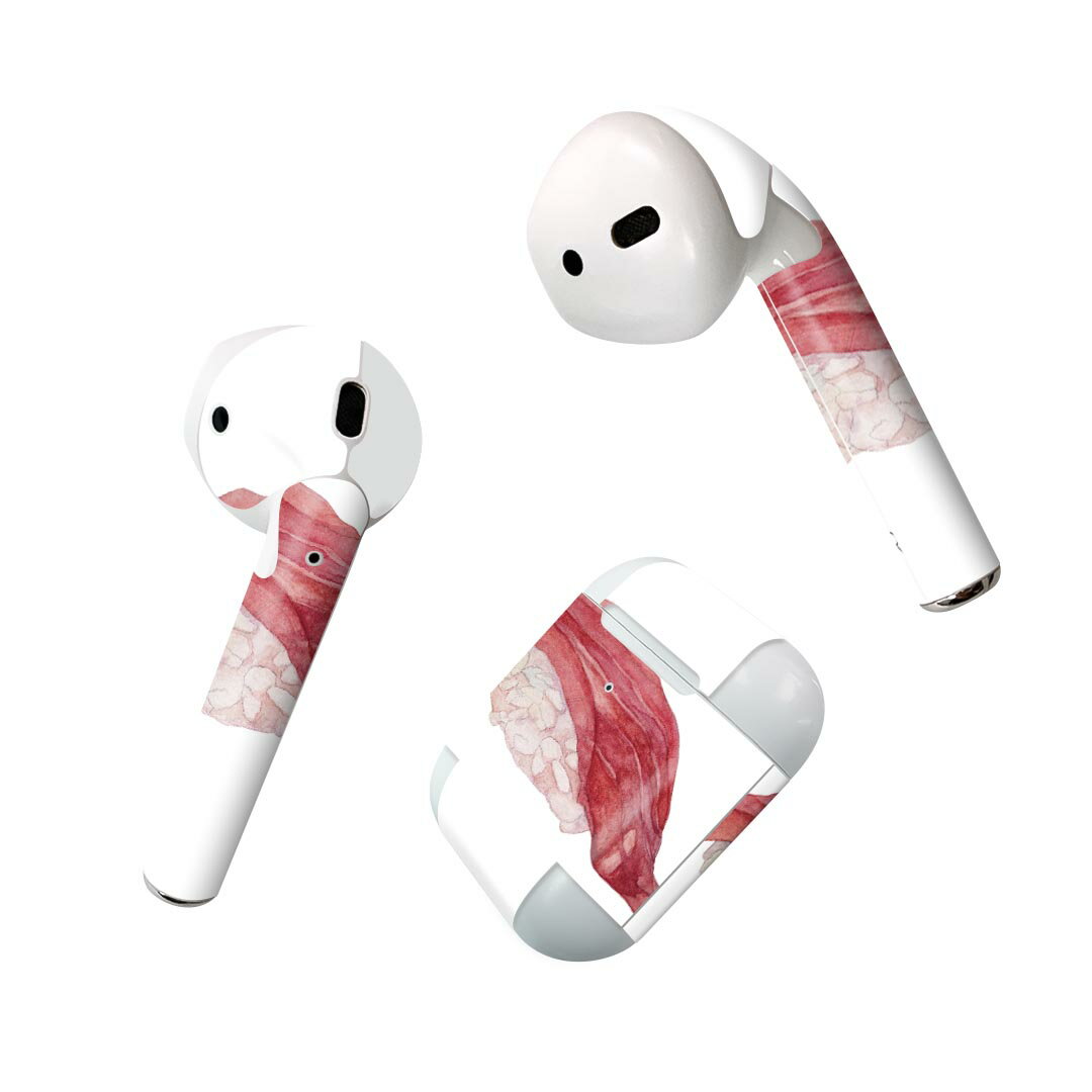 Air Pods 専用 デザインスキンシール airpods エアポッド apple アップル AirPods 第一世代（2016）airpods2 第二世代（2019）対応 イヤホン カバー デコレーション アクセサリー デコシール 019872 寿司 お寿司 Sushi ご飯