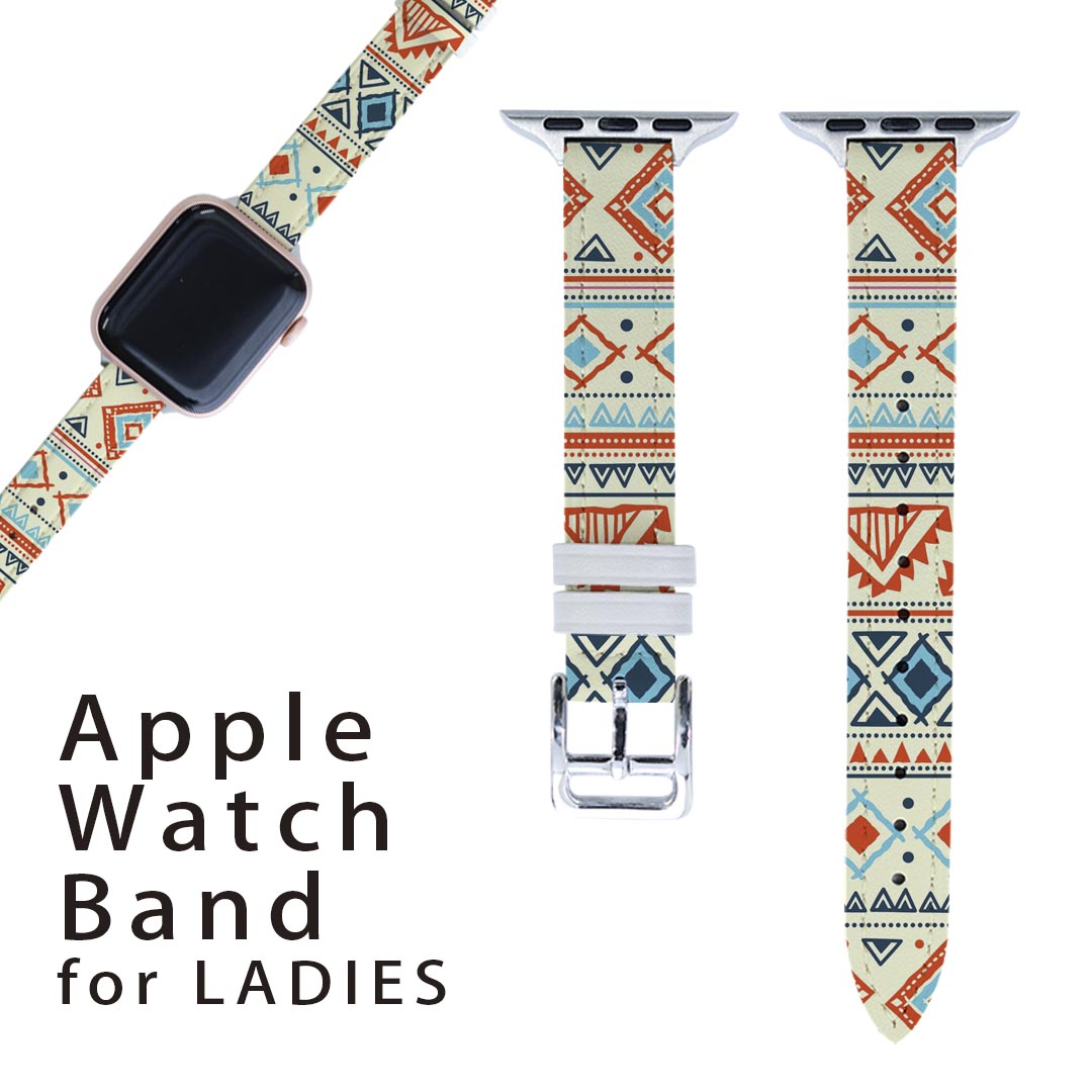 アップルウォッチ 用 バンド Apple Watch 用 取替 レザー ベルト 女性 38mm 40mm 41mm レディース AppleWatch用 全シリーズ対応 初代・Series2・Series3・Series4・Series5・Series6・Series7・SE 対応 006121 オレンジ 模様