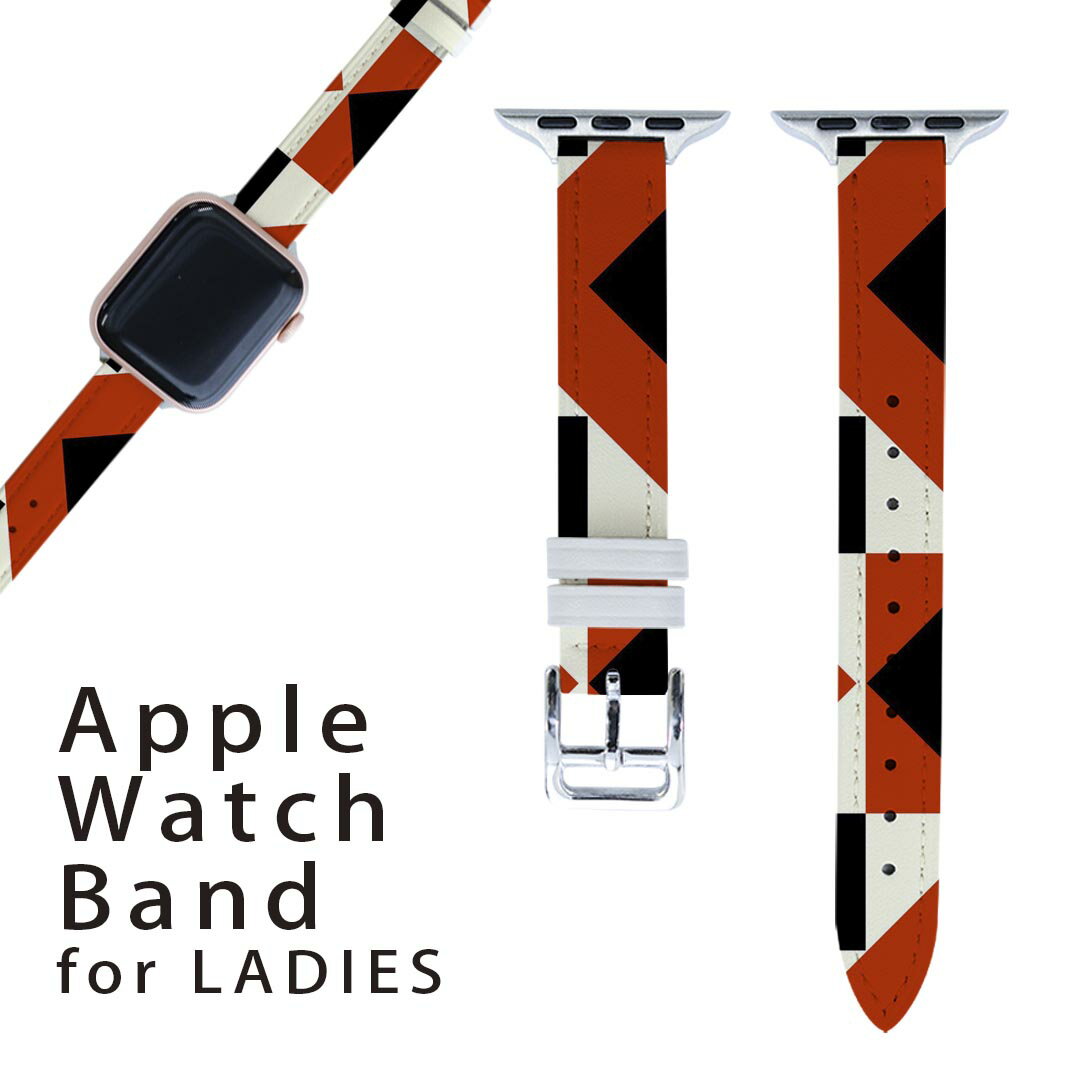 アップルウォッチ 用 バンド Apple Watch 用 取替 レザー ベルト 女性 38mm 40mm 41mm レディース AppleWatch用 全シリーズ対応 初代・Series2・Series3・Series4・Series5・Series6・Series7・SE 対応 006358 赤 レッド 模様