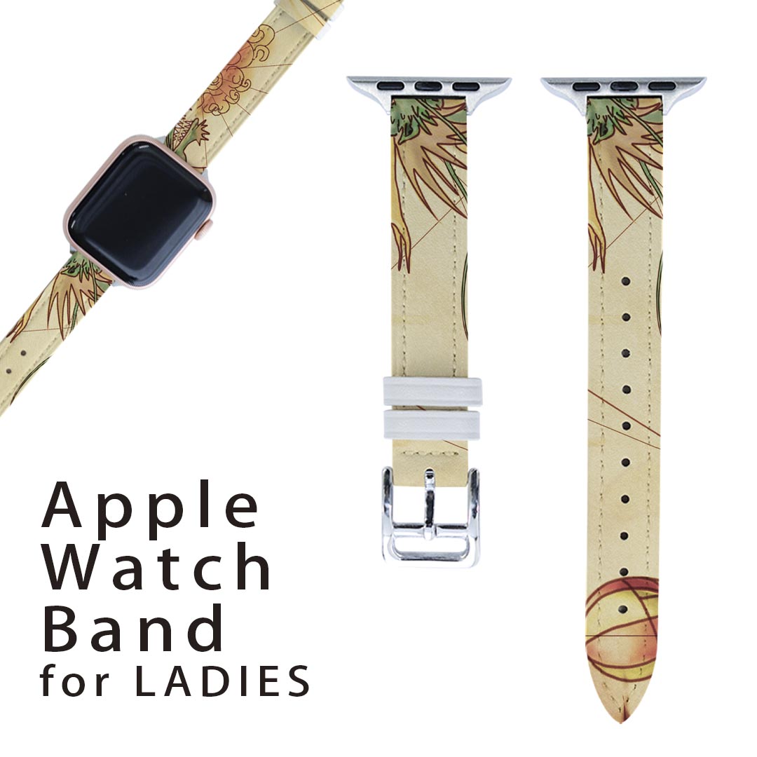 アップルウォッチ 用 バンド Apple Watch 用 取替 レザー ベルト 女性 38mm 40mm 41mm レディース AppleWatch用 全シリーズ対応 初代・Series2・Series3・Series4・Series5・Series6・Series7・SE 対応 007699 地図 龍 日本 イラスト
