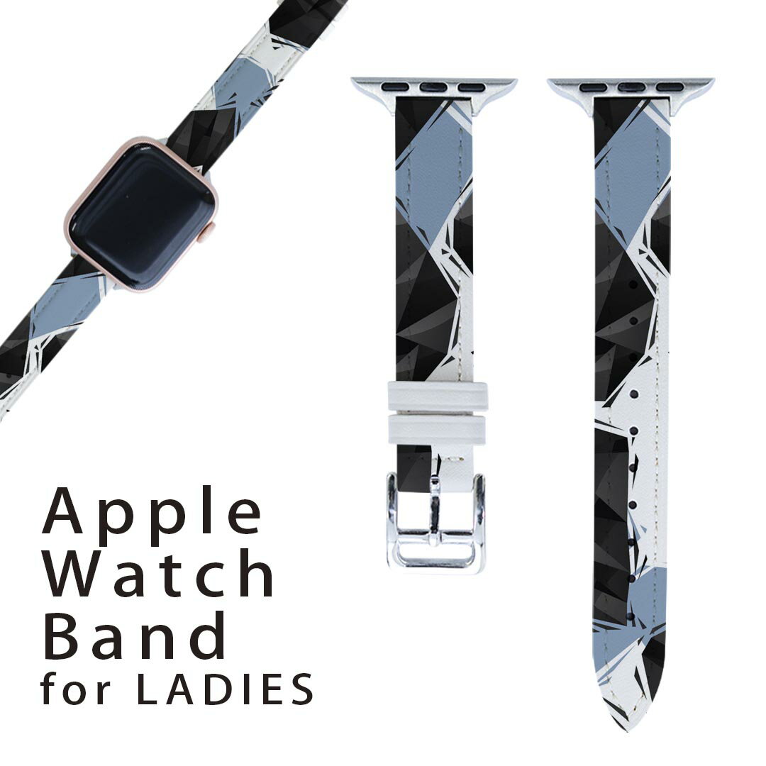 アップルウォッチ 用 バンド Apple Watch 用 取替 レザー ベルト 女性 38mm 40mm 41mm レディース AppleWatch用 全シリーズ対応 初代・Series2・Series3・Series4・Series5・Series6・Series7・SE 対応 008445 音符 黒 ブラック 青 模様
