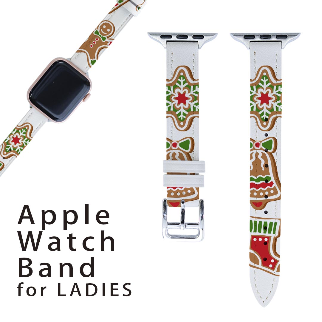 アップルウォッチ 用 バンド Apple Watch 用 取替 レザー ベルト 女性 38mm 40mm 41mm レディース AppleWatch用 全シリーズ対応 初代・Series2・Series3・Series4・Series5・Series6・Series7・SE 対応 009965 クリスマス 雪 結晶