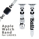 アップルウォッチ 用 バンド Apple Watch 用 取替 レザー ベルト 女性 38mm 40mm 41mm レディース AppleWatch用 全シリーズ対応 初代・Series2・Series3・Series4・Series5・Series6・Series7・SE 対応 010180 スポーツ サッカー ボール