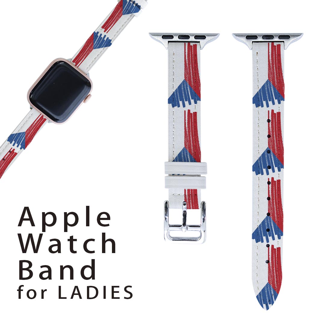 アップルウォッチ 用 バンド Apple Watch 用 取替 レザー ベルト 女性 38mm 40mm 41mm レディース AppleWatch用 全シリーズ対応 初代・Series2・Series3・Series4・Series5・Series6・Series7・SE 対応 018428 国旗 czech-republic チェコ共和国