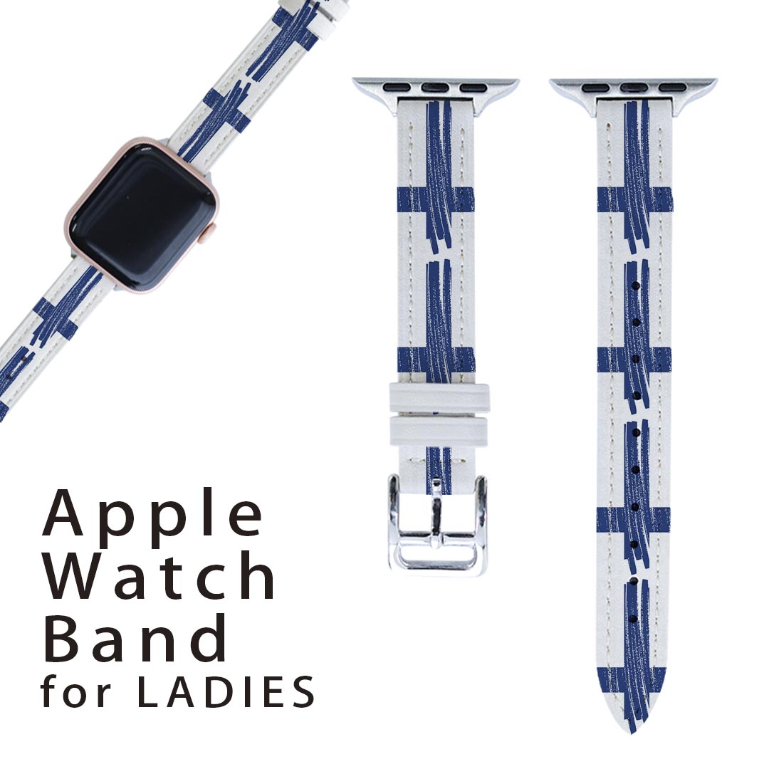 アップルウォッチ 用 バンド Apple Watch 用 取替 レザー ベルト 女性 38mm 40mm 41mm レディース AppleWatch用 全シリーズ対応 初代・Series2・Series3・Series4・Series5・Series6・Series7・SE 対応 018448 国旗 finland フィンランド 1